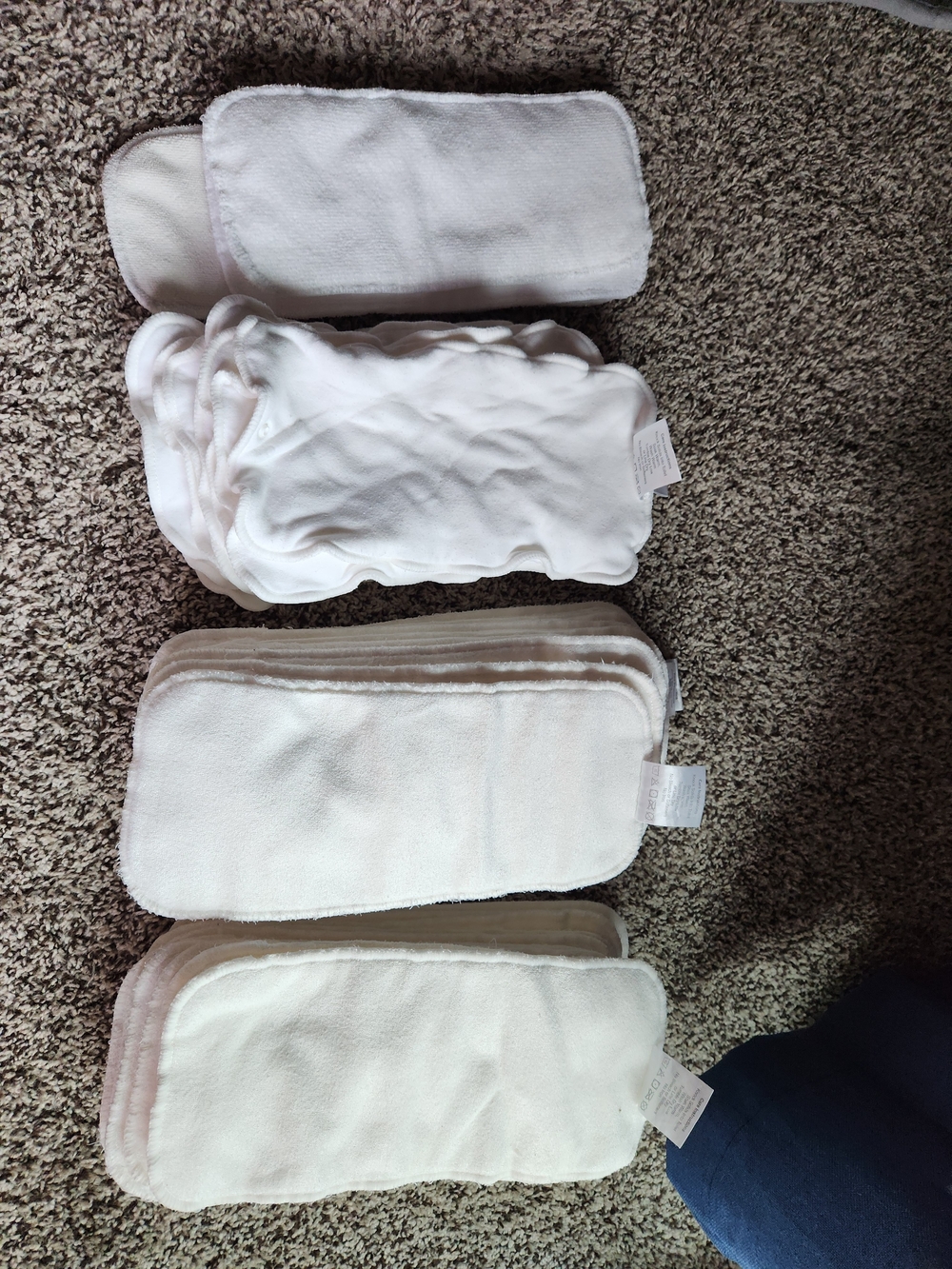 Multipack White Kids Cloth Diaper Inserts - Soft Absorbent Layer